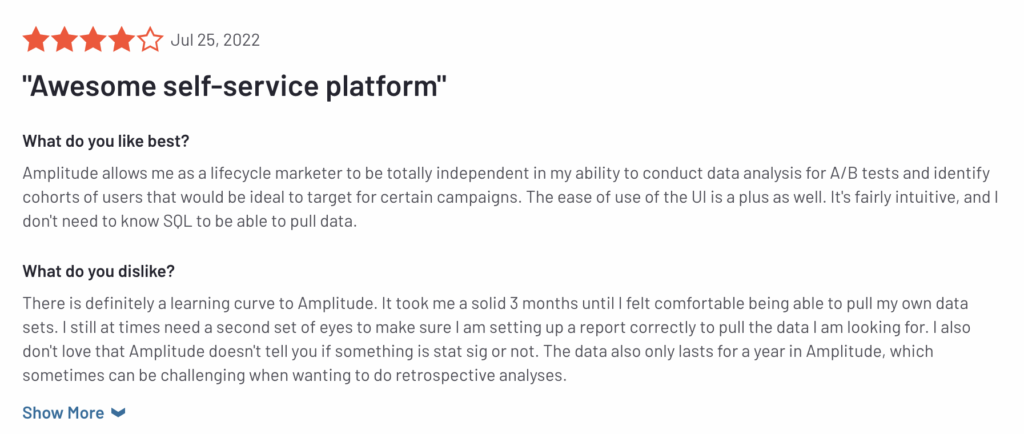 Amplitude review: Awesome self-service platform