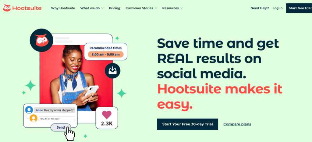 Hootsuite: Save time and get real results on social media. 
