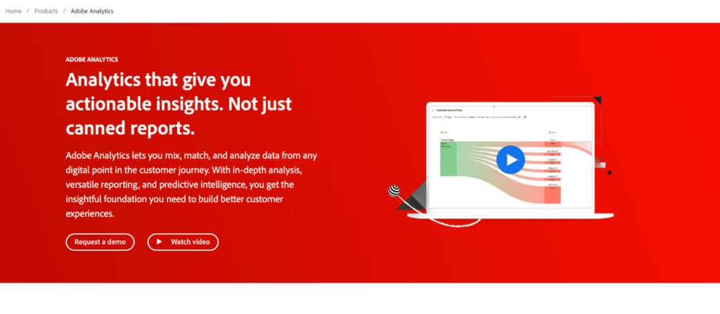 Adobe Analytics homepage: Analytics that give you actionable insights. 