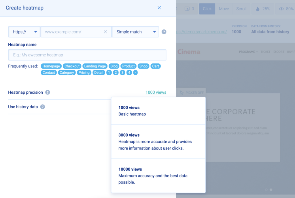 Creating a heatmap in Smartlook