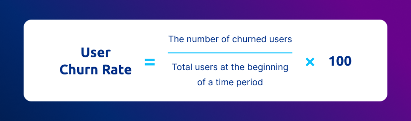 User churn rate formula