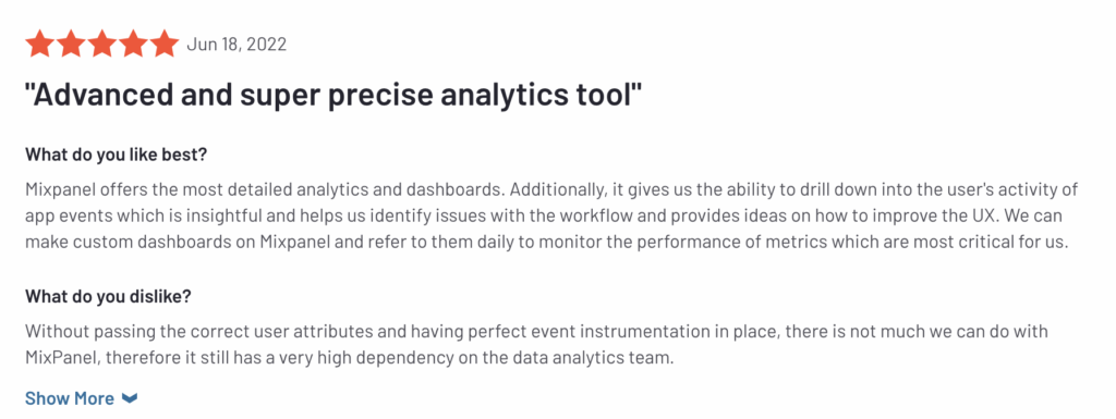 Mixpanel review: Advanced and super precise analytics tool