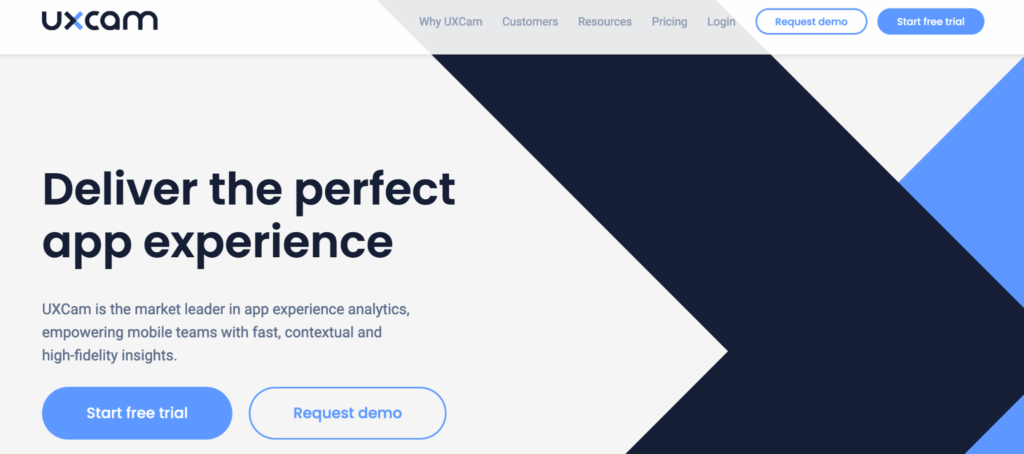 UX Cam homepage: Deliver the perfect app experience